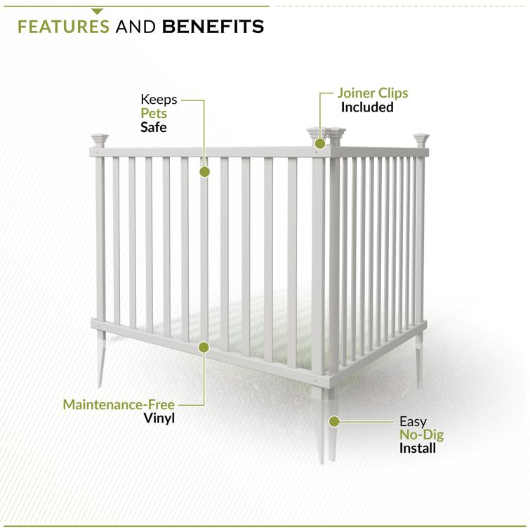 Baskenridge Semi-Permanent Vinyl Fence Kit (36